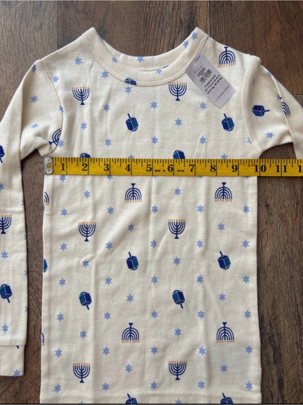 Baby Gap Organic Cotton Blue and Cream Hanukkah 2 piece Set pajamas size 5 new - Picture 8 of 11